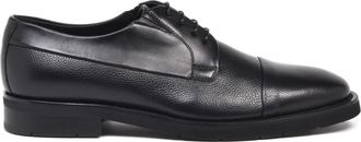 Baldinini Zwarte veterschoen van getrommeld leer - Heren - Nette schoenen - Zwart - 41 EU - Leer - Schoenen