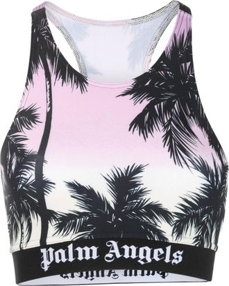 Palm Angels Purple Pink Sunset Logo Sport Top