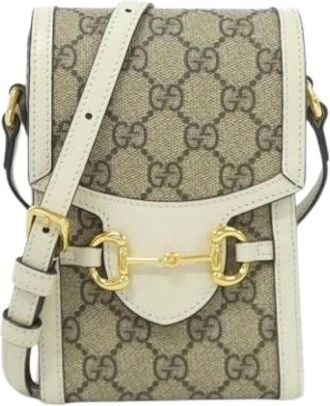 Gucci Pre-owned Horsebit Shoulder Bag - Dames - Vintage Schoudertas - Beige - ONE Size - Vintage