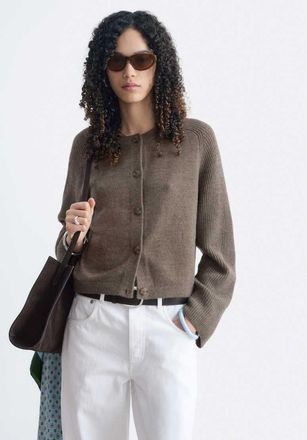& Other Stories cardigan in misto cotone e lana beige-Neutro