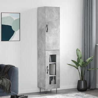 vidaXL Vidaxl - Aparador De Madera Contrachapada Gris Hormig&oacute;n 34,5x34x180 Cm