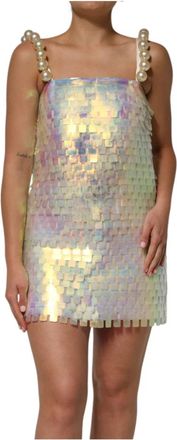 Dolce & Gabbana Multicolor Paillet Holografische Mini Jurk - Dames - Feestkleedjes - Veelkleurig - S - Kleedjes