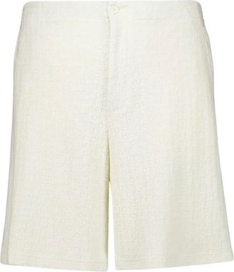 Off-white Korte Broeken, Heren, Beige, S, Katoen, Terry Katoenen Bowling Shorts
