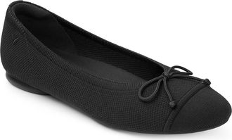 Vivaia Tiana Almond-Toe Bow Flats in Black at Nordstrom, Size 9.5