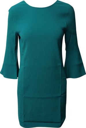 Sandro Shift Dress with Tulip Sleeves in Green Viscose
