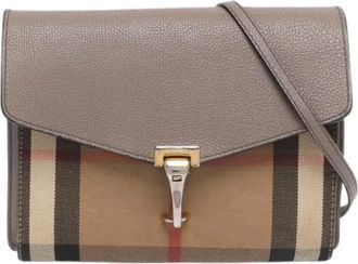 Burberry Pre-owned Cross Body Bags, female, Gray, Size: ONE SIZE Pre-owned Canvas Shoulder Bag