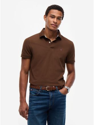 Tommy Hilfiger Mens Regular Fit Stretch Pique Tommy Polo - Legacy Brown - XXXL