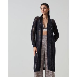 Brunello Cucinelli WomenS Board Open Knit Longline Sweater, Size XS