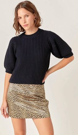 English Factory Liza Leopard Mini Skirt In Brown