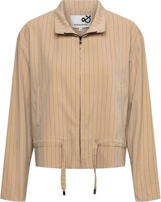 &Co Woman Jassen, Dames, Beige, L, Polyester, Travel Stripe Jacket