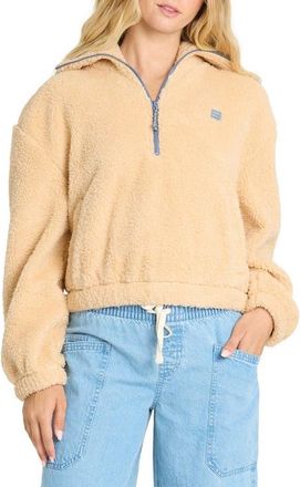 Billabong Barra Half Zip Fleece Pullover in Buttercream at Nordstrom, Size X-Large