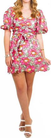 BuddyLove Blooming Beauty Tie-Waist Mini Dress In Multi