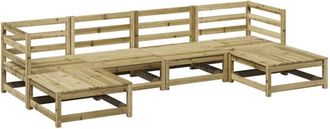 vidaXL Juego De Sof&aacute;s De Jard&iacute;n 6 Piezas Madera De Pino Impregnada Vidaxl