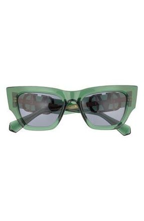 Valentino 52mm Cat Eye Sunglasses in Green Green Grey at Nordstrom Rack