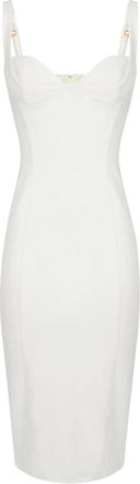 Elisabetta Franchi Abito midi in tessuto tecnico - - Dresses - Donna - Bianco - XS