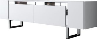 Asir Group LLC Mueble Tv, Mesa Tv, Mueble Bajo. Stand Blanco Plata