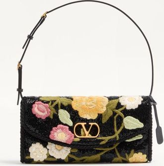 Valentino Garavani Valentino Garavani Devain Small Embroidered Shoulder Bag Wo