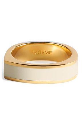 Toteme Signature Band Ring in Ecru/Gold at Nordstrom, Size 6