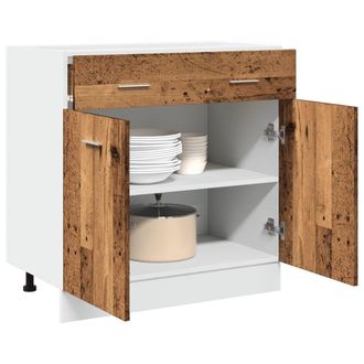 Berkfield Home Drawer Bottom Cabinet Lyon Old Wood 80x46x81.5 cm Engineered Wood in Brown