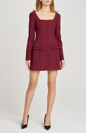 Wayf x Sara Walker Anna Long Sleeve Minidress in Merlot at Nordstrom Rack, Size Small