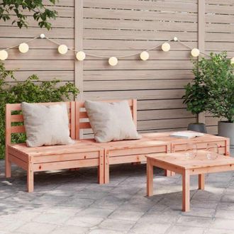 vidaXL Divano da Giardino 3 Posti in Legno Massello di Douglas vidaXL
