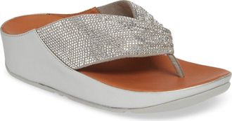 FitFlop Twiss Crystal Flip Flop in Silver at Nordstrom Rack, Size 10