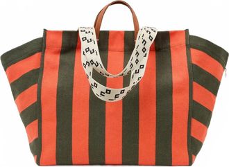 Clare Vivier Womens La Cote Tote In Army/bright Poppy