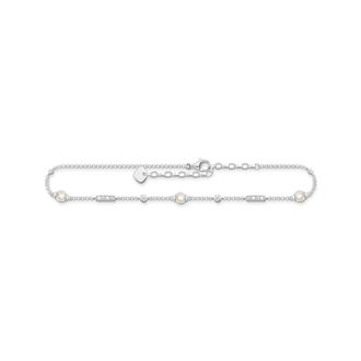 Thomas Sabo Thomas Sabo Fu&szlig;kette mit Perlen und wei&szlig;e Steine silber wei&szlig; AK0034-167-14-L27V