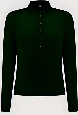 Seventy Womens Slim Fit Bi-Material Polo Shirt In Nero
