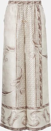 Max Mara Pantaloni a gamba larga Rive in raso di seta