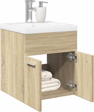 vidaXL Set De Muebles De Ba&ntilde;o 2 Pzas Madera Contrachapada Roble Sonoma Vidaxl