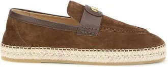 Valentino Garavani Brown Calf Leather Bos Taurus Mens Espadrilles