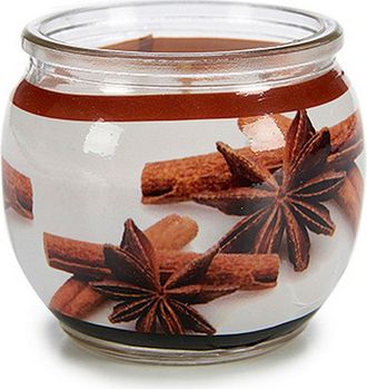 Bigbuy Juego De 12 Velas Arom&aacute;ticas En Vaso De Cristal - Canela