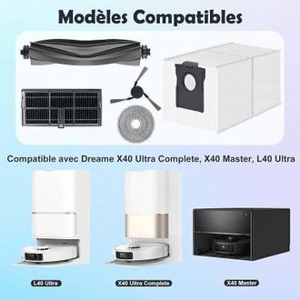 OEM Kit De Accesorios Para Aspiradora Robot Dreame X40 Ultra Complete / X40 Master / L40 Ultra / Mova P50 Pro Ultra, 1 Cepillo Principal, - Crezuo
