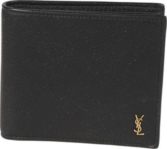 Saint Laurent Accessoires, Heren, Zwart, ONE Size, Leer, Tiny Cassandre East/West Portemonnee
