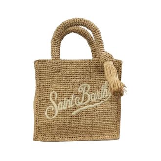 MC2 Saint Barth Handbags, female, Beige, Size: ONE SIZE Mini Vanity Raffia