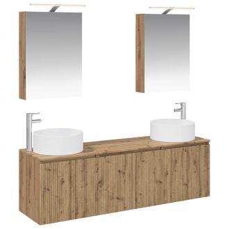 vidaXL Juego De Muebles De Ba&ntilde;o 5 Uds. Roble Artisan Vidaxl