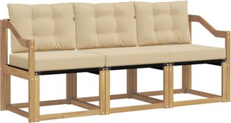 vidaXL Conjunto De Sof&aacute;s De Exterior 3 Uds. Y Beige Vidaxl