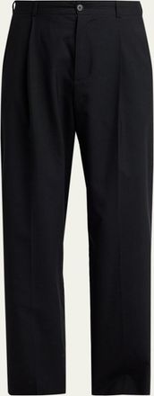 The Row Mens Thom Pleated Wool-Silk Pants