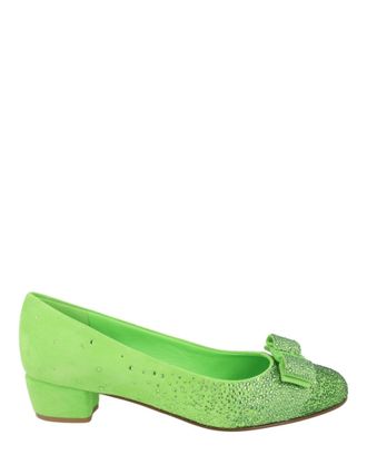 Ferragamo Vara Bow Crystal-Embellished Pumps