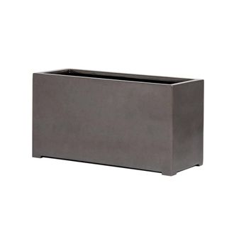 PRIMROSE Metallic Grey Polystone Rectangular Trough Garden Planter 80cm