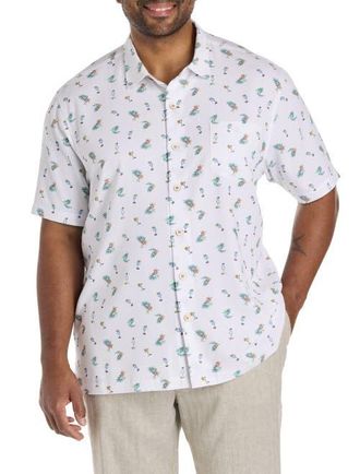 Tommy Bahama Big & Tall Fiesta Fizz IslandZone Sport Shirt in Ocean Blue at Nordstrom, Size 2X Big