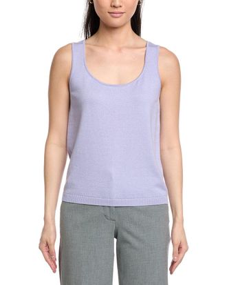 St. John Scoop Neck Cashmere-Blend Tank