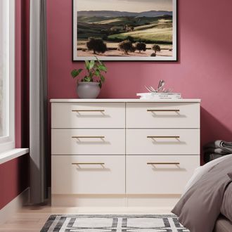 Welcome Furniture Ealing Ready Assembled 6 Drawer Wide Chest in Kashmir Matt - Welcome Furniture | TJ Hughes
