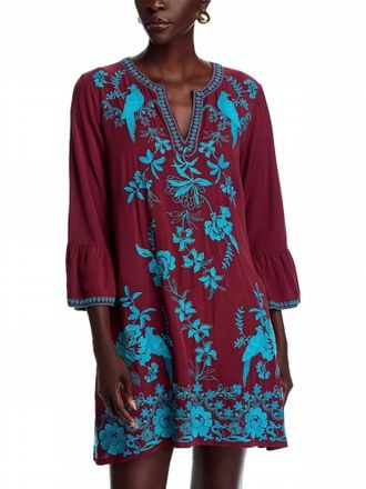 Johnny Was Kikio Ruffle Sleeve Dress In Chocolate Truffle