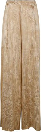 Avant Toi Crumpled Effect Silk Palazzo Pants