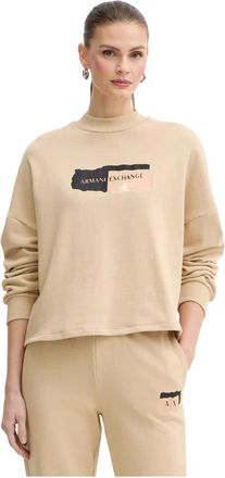 A|X Armani Exchange Dames, Sweatshirts & Hoodies, Beige, Maat: XS Katoen