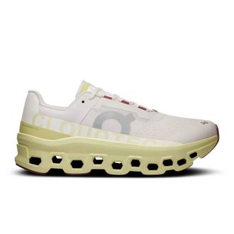 On Mens Cloudmonster Running Shoes In Frost/acacia