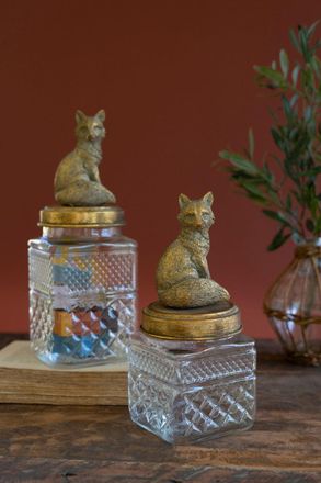 Kalalou Set Of Two Fox Canisters
