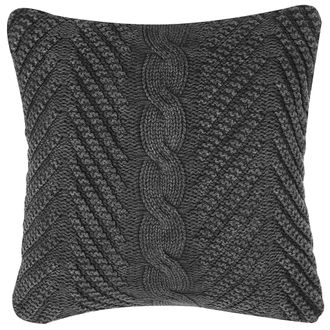Beliani Coj&iacute;n Decorativo De Punto Gris 45 X 45 Cm Crochet Boho Retro Konni